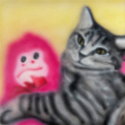 "Cat Hug" Painting