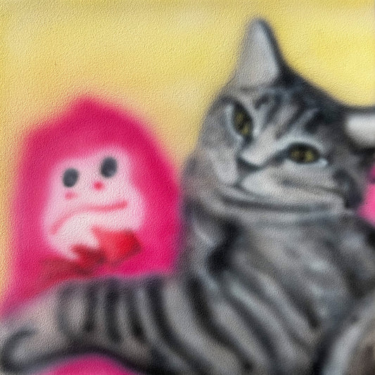 "Cat Hug" Painting