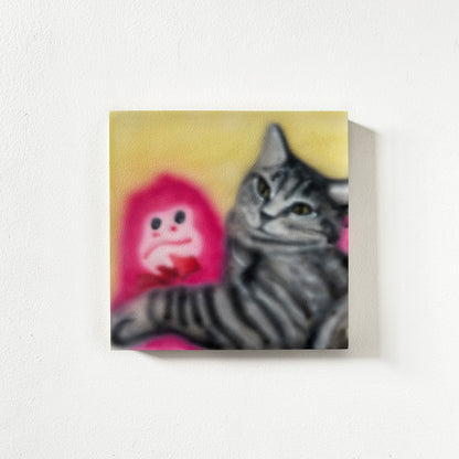 "Cat Hug" Painting