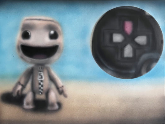 "Happy Sackboy" Painting