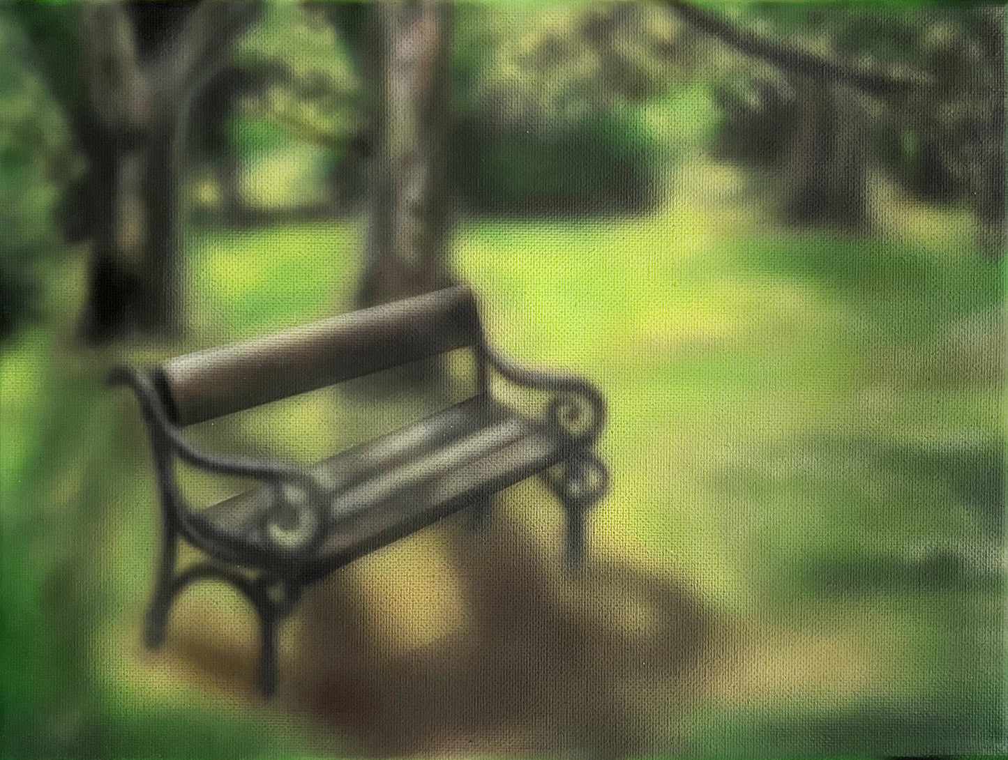 "Waiting in the Park" Painting